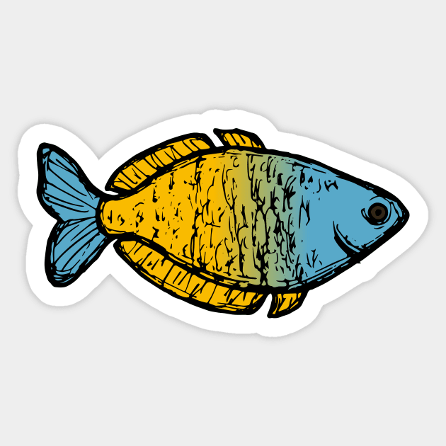 Rainbowfish - freshwater aquarium fish Sticker by DigitalShards